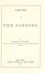 Cover of: Letters to the Joneses.
