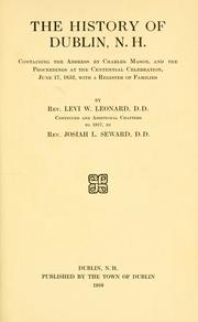 Cover of: The history of Dublin, N.H. by Dublin (N.H.), Dublin (N.H.)