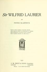 Cover of: Sir Wilfrid Laurier