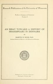 Cover of: An essay toward a history of Shakespeare in Denmark