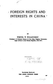 Cover of: Foreign rights and interests in China by Westel Woodbury Willoughby