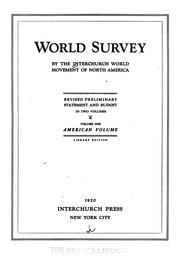 World survey by Interchurch World Movement of North America.