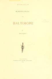 Reminiscences of Baltimore by Jacob Frey