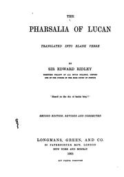Cover of: The Pharsalia of Lucan by Lucan