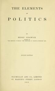 The elements of politics by Henry Sidgwick