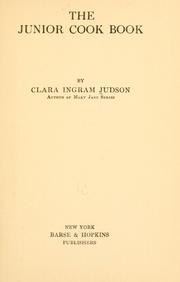 Cover of: The junior cook book by Clara Ingram Judson