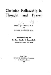 Cover of: Christian fellowship in thought and prayer | Basil Joseph Mathews