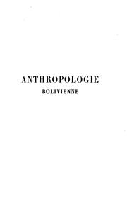 Cover of: Anthropologie bolivienne