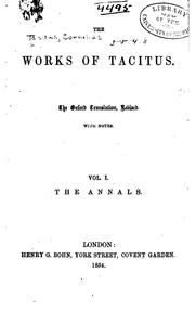 Cover of: The works of Tacitus. by P. Cornelius Tacitus