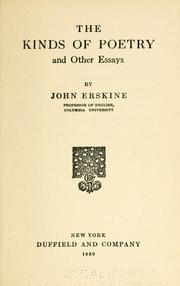 Cover of: The kinds of poetry | Erskine, John
