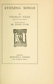 Cover of: Evening songs