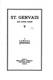 Cover of: St. Gervais and other poems by Cargill Sprietsma