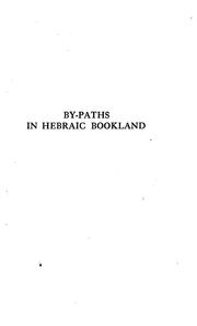 Cover of: By-paths in Hebraic Bookland by Israel Abrahams