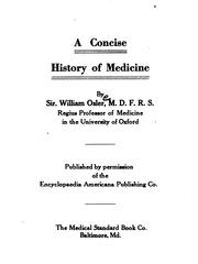 Cover of: A concise history of medicine