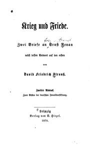 Cover of: Krieg und Friede. by David Friedrich Strauss