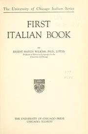 Cover of: First Italian book by Ernest Hatch Wilkins