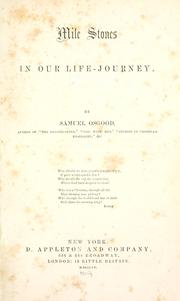 Cover of: Mile stones in our life-journey.
