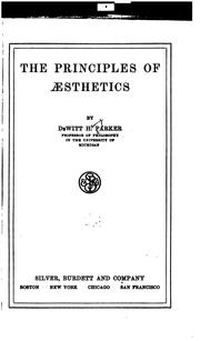 Cover of: The principles of aesthetics
