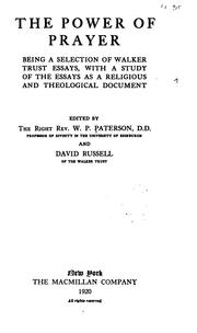 Cover of: The power of prayer by W. P. Paterson