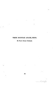 Cover of: White Mountain Apache texts by Pliny Earle Goddard