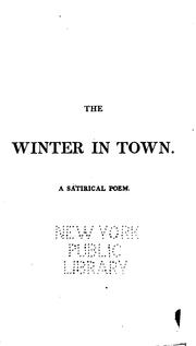 Cover of: Fashion's analysis: or, The winter in town.  A satirical poem.