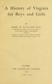 Cover of: A history of Virginia for boys and girls