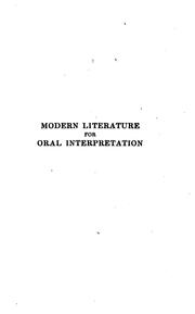 Cover of: Modern literature for oral interpretation by Gertrude Elizabeth Johnson