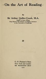 Cover of: On the art of reading