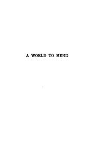 Cover of: A world to mend: the journal of a working man