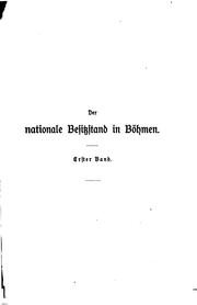 Cover of: Der nationale Besitzstand in Böhmen