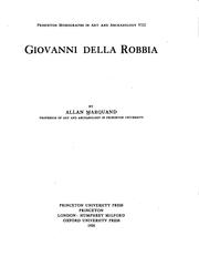 Cover of: Giovanni della Robbia by Allan Marquand