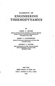 Cover of: Elements of engineering thermodynamics