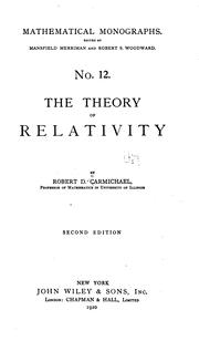 Cover of: The theory of relativity