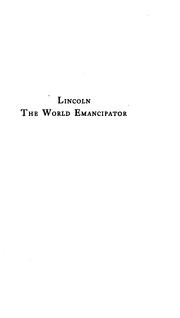 Cover of: Lincoln, the world emancipator