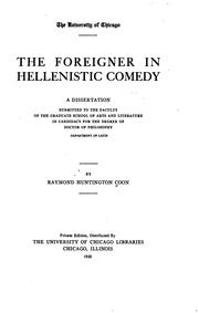 The foreigner in Hellenistic comedy by Raymond Huntington Coon