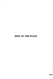 Cover of: Seen on the stage