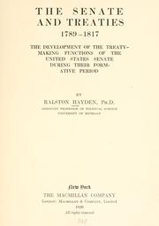 Senate and treaties, 1789-1817