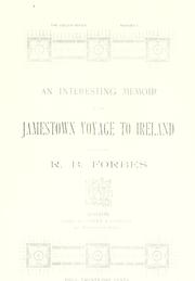 Cover of: An interesting memoir of the Jamestown voyage to Ireland