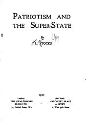 Cover of: Patriotism and the super-state by J. L. Stocks