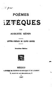 Cover of: Poèmes aztéques by Génin, Auguste