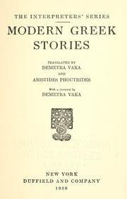 Cover of: Modern Greek stories