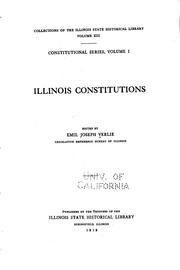 Cover of: Illinois constitutions | Emil Joseph Verlie