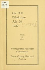 Cover of: Ole Bull pilgrimage, July 30, 1920.