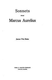 Cover of: Sonnets from Marcus Aurelius