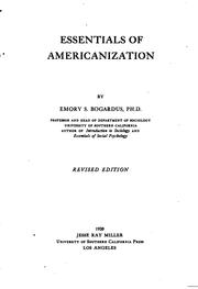 Cover of: Essentials of Americanization by Emory Stephen Bogardus