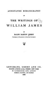 Cover of: Annotated bibliography of the writings of William James