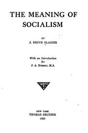 Cover of: The meaning of socialism