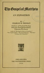 Cover of: The Gospel of Matthew by Charles Rosenbury Erdman