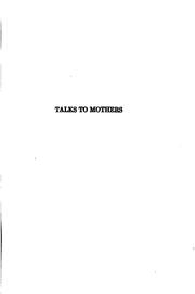 Cover of: Talks to mothers.