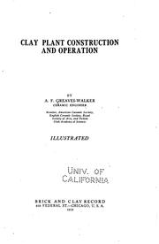 Cover of: Clay plant construction and operation